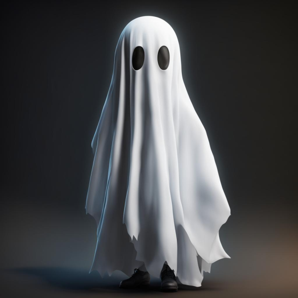 Classic Patchwork Friendly Ghost Boy's Costume - Spooky Charm for Your Little Phantom!