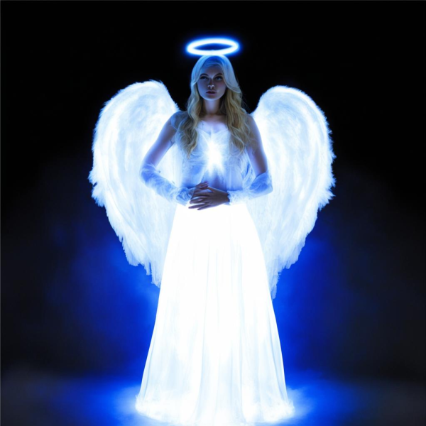 Riceshoot 8 Pcs Halloween Light-Up Angel Costumes - Illuminate the Night with Ethereal Elegance!