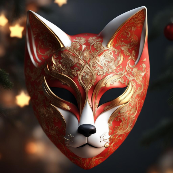 YangYong Kitsune Fox Mask - Embrace Elegance and Mystery for Christmas Masquerade!
