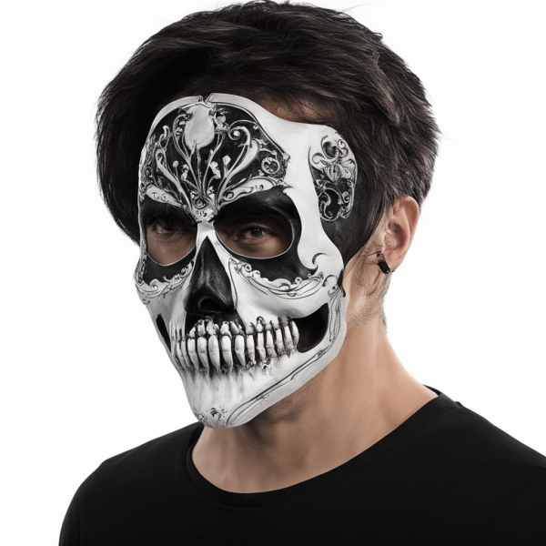 Unleash the Mystique: YAZILIND Skull Skeleton Half Face Mask for Cosplay and Halloween