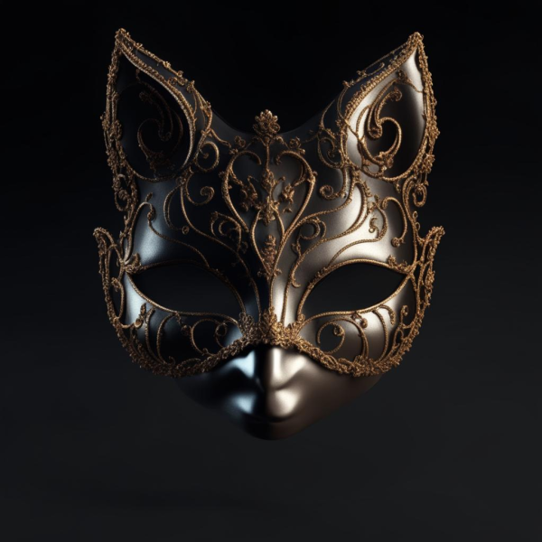 Enchanting Elegance: Kitty-Inspired Masquerade Mask for Women