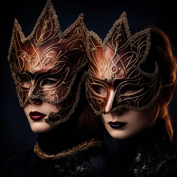 Enchanting Harmony: Udebohe Couple Masquerade Mask Set for Halloween and Mardi Gras